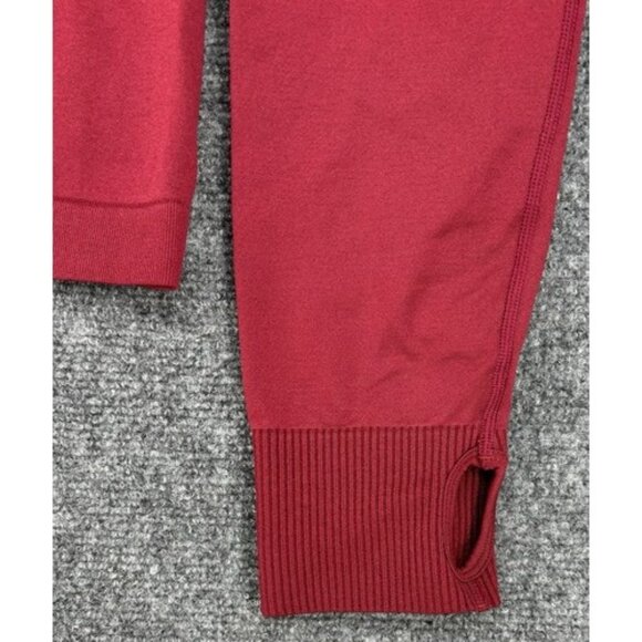 Victoria’s Secret PINK Activewear 1/4 Zip Cropped Pullover Jacket Red Maroon - Picture 6 of 11